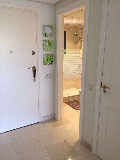 hall way showing shower room